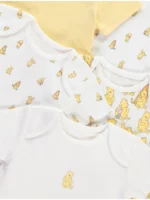 Bodysuit të verdha Disney Winnie the Pooh – paketë me 7 copë
