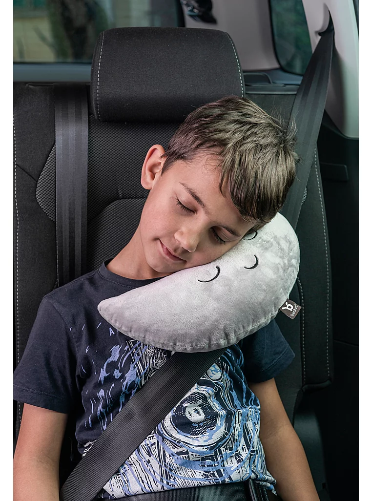 Jastëk udhëtimi / mbështetëse koke me rrip sigurie Benbat Mooni – Gri