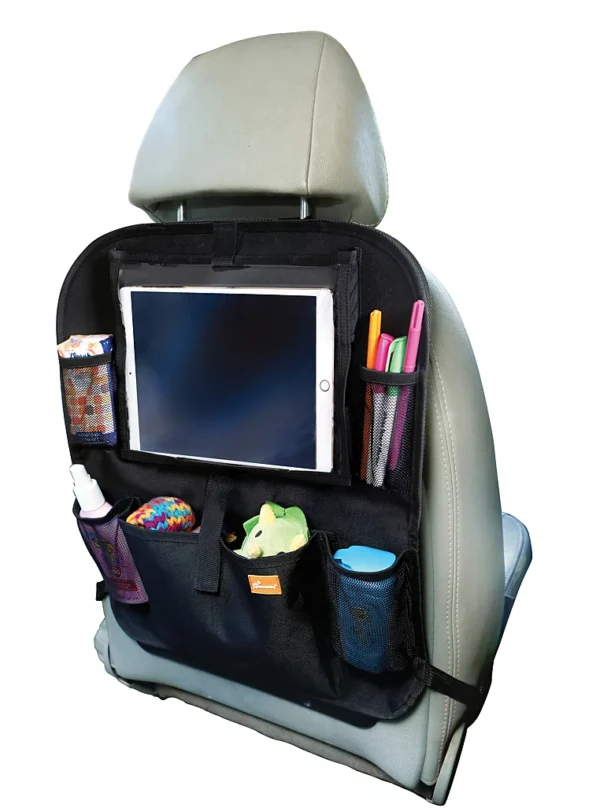 Organizues pas sediljes së makinës Dreambaby me mbajtëse të integruar për tablet – i zi