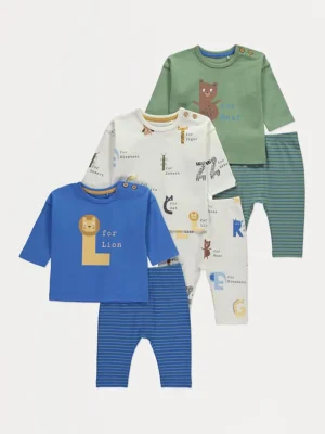 Bluzë me vija me mëngë të gjata dhe geta – Paketë me 3 copë