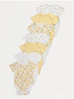 Bodysuit të verdha Disney Winnie the Pooh – paketë me 7 copë