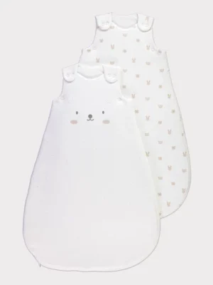 Qese gjumi për bebe White Bunny dhe Bear 3.5 tog – paketë me 2 copë