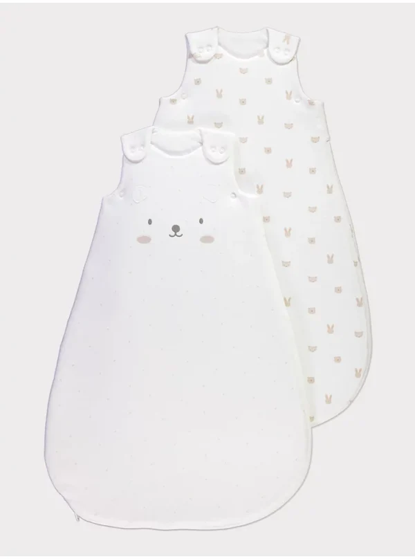 Qese gjumi për bebe White Bunny dhe Bear 3.5 tog – paketë me 2 copë