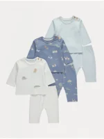 Bluzë me vija kafshësh me mëngë të gjata dhe geta – Paketë me 3 copë