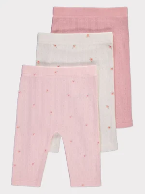 Geta rozë pointelle me motive florale – paketë 3 copë