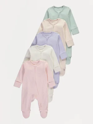 Pizhame për bebe me vija, me zinxhir, në ngjyra pastel