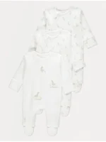 “Set prej 3 pizhamesh me zinxhir, ngjyrë krem, Goose”