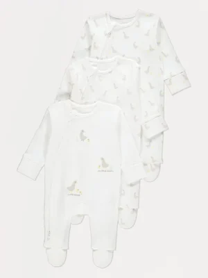 “Set prej 3 pizhamesh me zinxhir, ngjyrë krem, Goose”