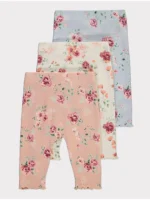 Geta me lule trëndafili, material ribbed jersey, paketë me 3 copë