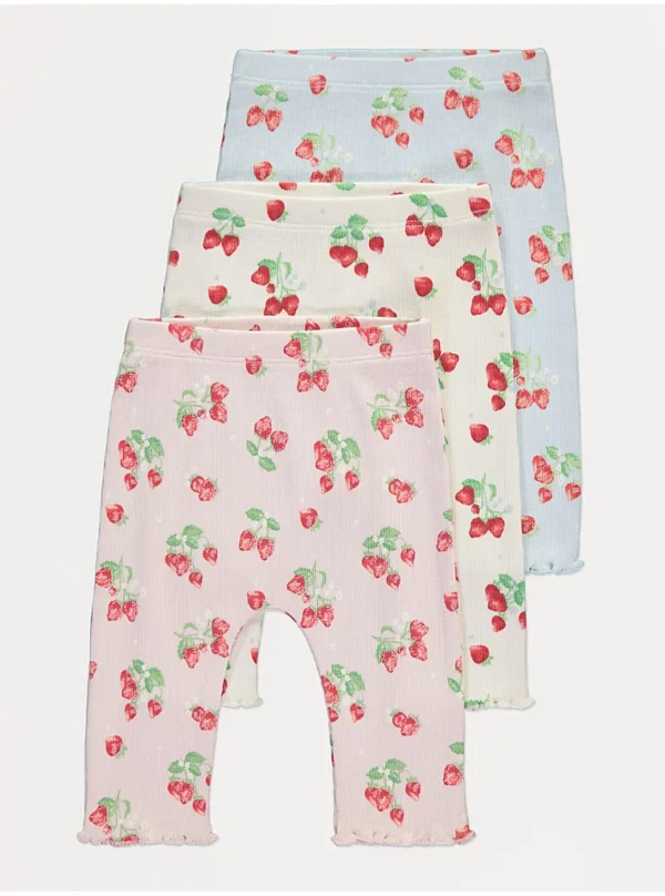 Geta me print luleshtrëngjilli në ngjyra pastel, material ribbed, paketë me 3 copë