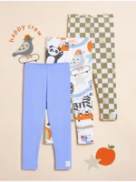 Geta ‘Little Angels’ me print kafshësh dhe dizajn checkerboard, paketë me 3 copë