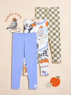 Geta ‘Little Angels’ me print kafshësh dhe dizajn checkerboard, paketë me 3 copë