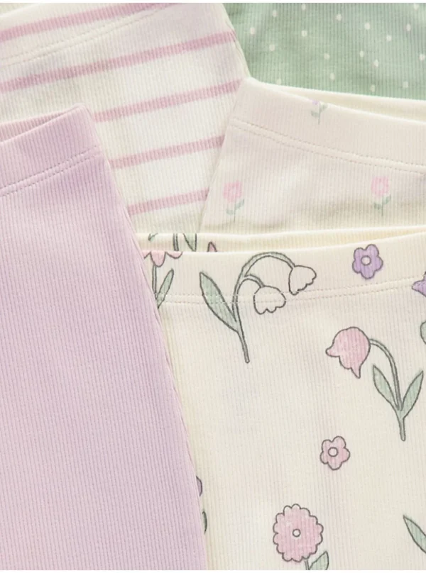 Geta me motive lulesh në ngjyra pastel, fund me pala ‘lettuce’, paketë me 5 copë