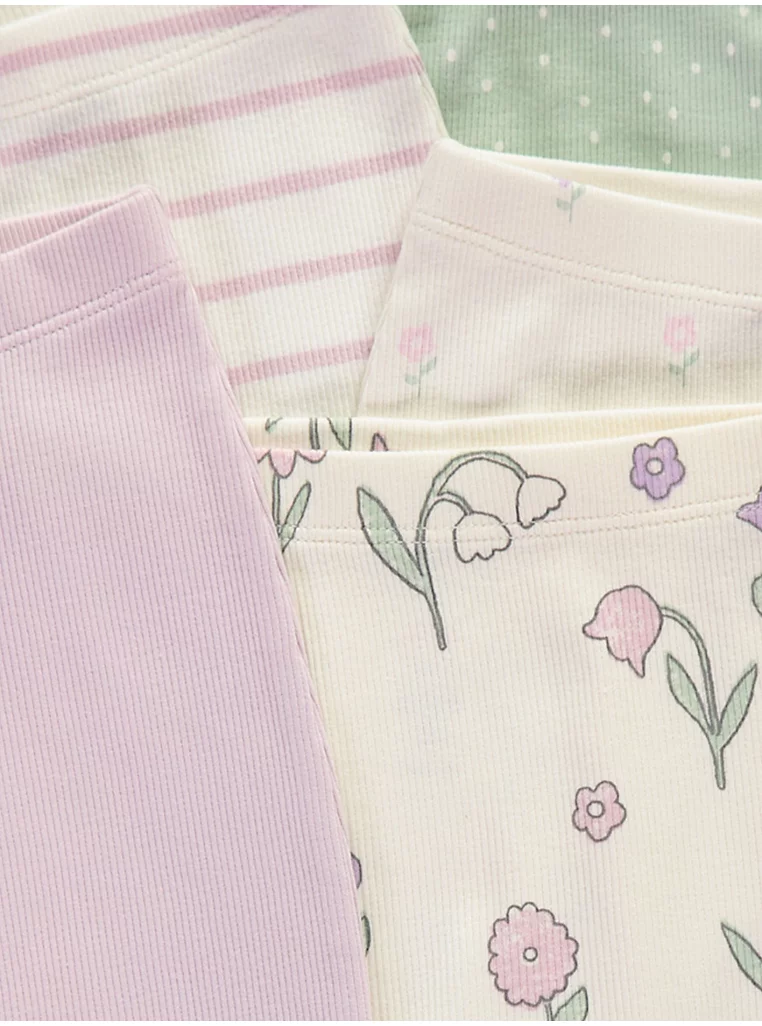 Geta me motive lulesh në ngjyra pastel, fund me pala ‘lettuce’, paketë me 5 copë