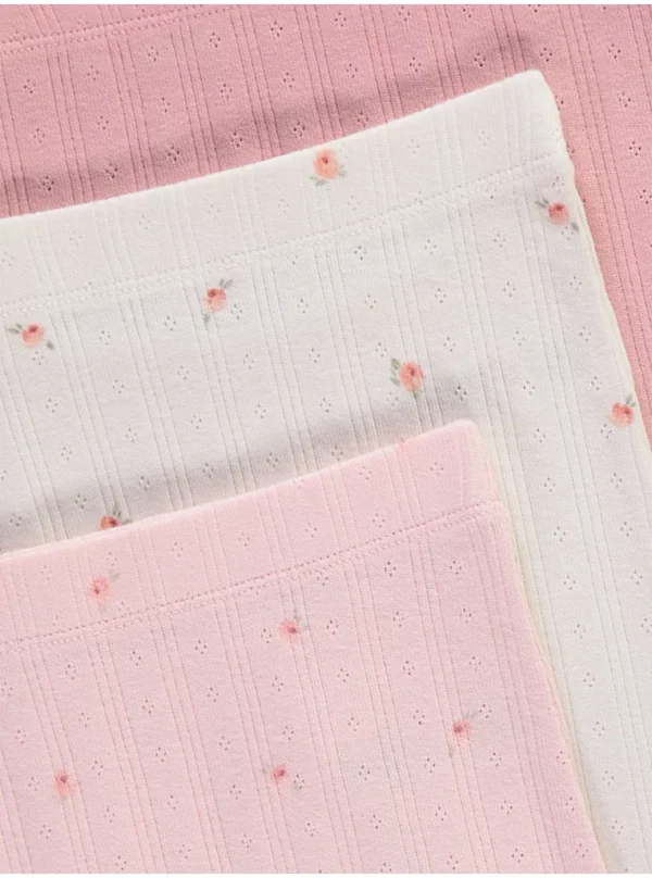 Geta rozë pointelle me motive florale – paketë 3 copë