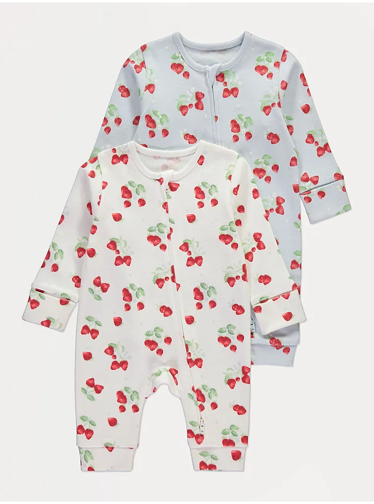 “Set 2 pizhama foshnjash pa shputa, me zinxhir dhe dizajn luleshtrydhe”