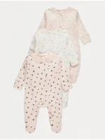 Pizhame për bebe me zemra rozë, me zinxhir – paketë me 3 copë