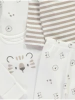 Pizhame me Vija Animal Print në Ngjyrë Taupe – Paketë me 3 Copë