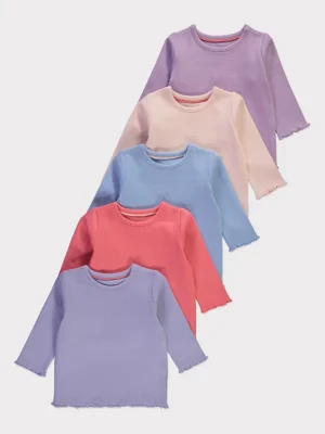 Bluza njëngjyrëshe me mëngë të gjata, material me vija (ribbed) dhe skaje të valëzuara