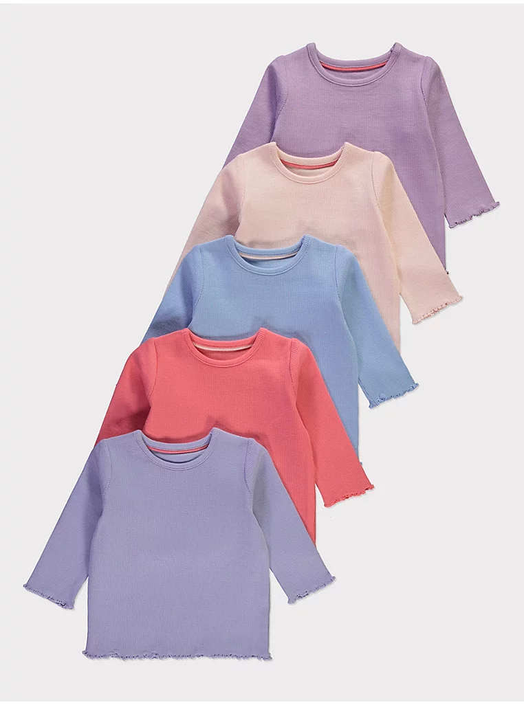 Bluza njëngjyrëshe me mëngë të gjata, material me vija (ribbed) dhe skaje të valëzuara