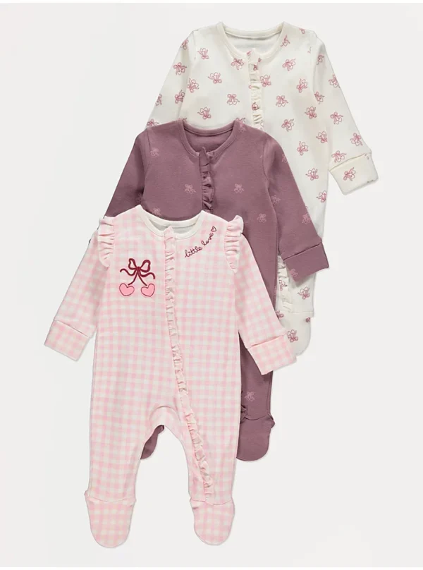 Pizhame për bebe “Little Love”, me zinxhir – paketë me 3 copë