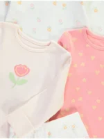 Pizhame Rozë me Tulipanë dhe Zemra me Mëngë të Gjata – Paketë me 3 Copë