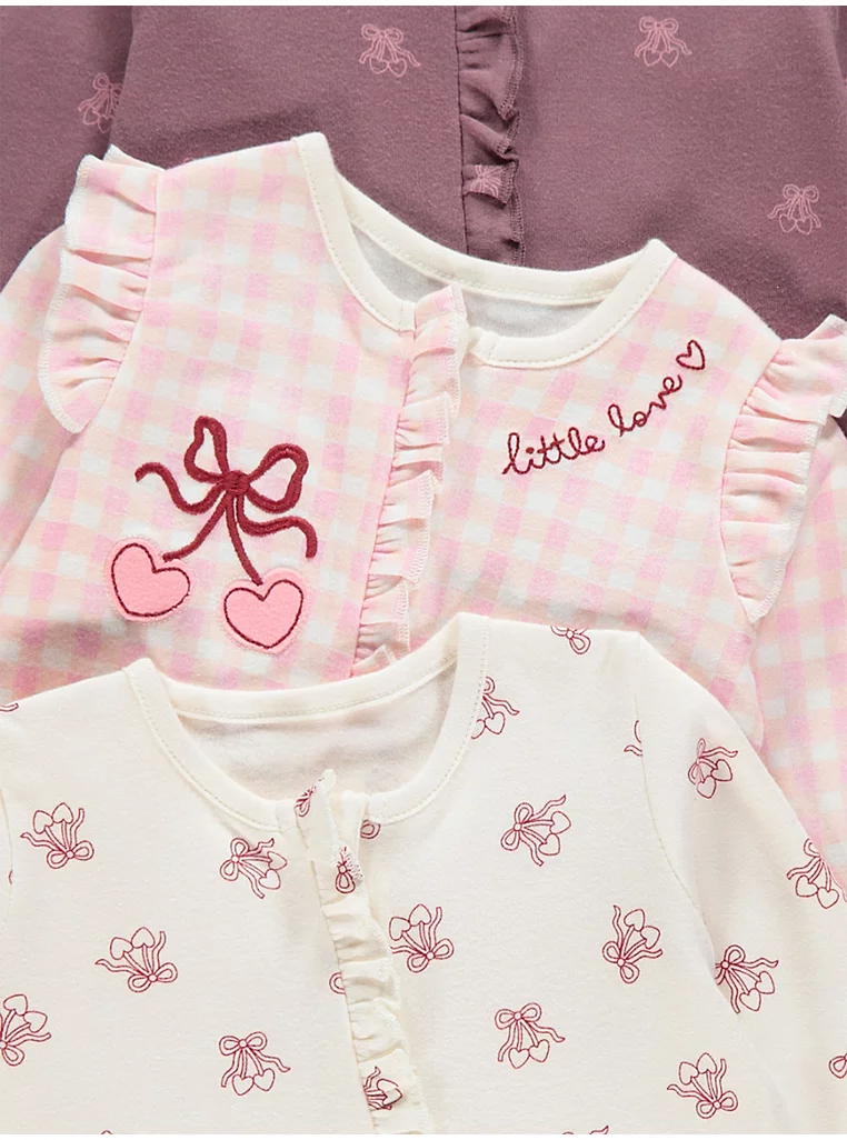 Pizhame për bebe “Little Love”, me zinxhir – paketë me 3 copë