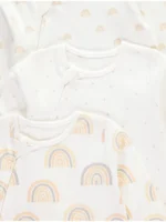 Pako 3 copë rroba gjumi krem me printim ylberi