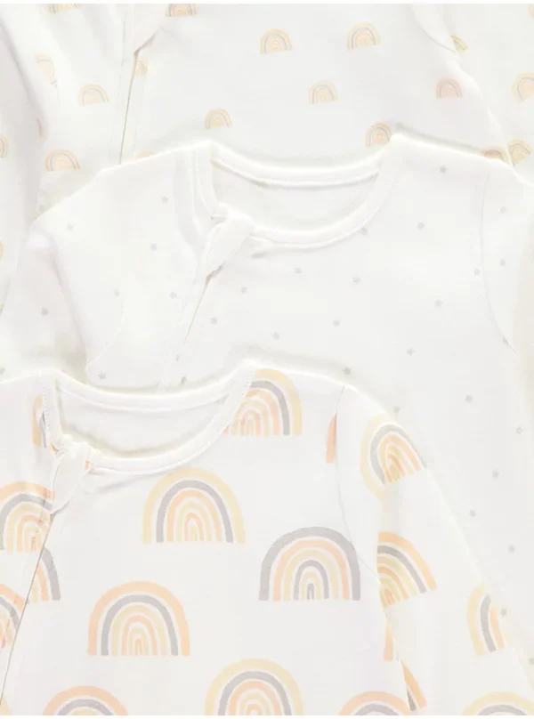 Pako 3 copë rroba gjumi krem me printim ylberi