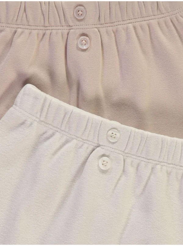 Pantallona rehatshme me material fleece në ngjyra neutrale, paketë me 2 cope