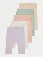 Geta pastel me teksturë rib dhe buzë marule – paketë 5 copë