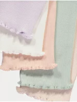 Geta pastel me teksturë rib dhe buzë marule – paketë 5 copë