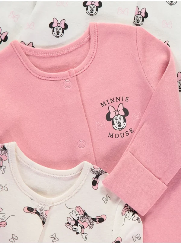 Pizhame për bebe Disney Minnie Mouse, me këmbë të mbuluara – paketë me 3 copë