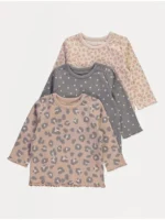 3 bluzë me mëngë të gjata, me print neutral kafshësh