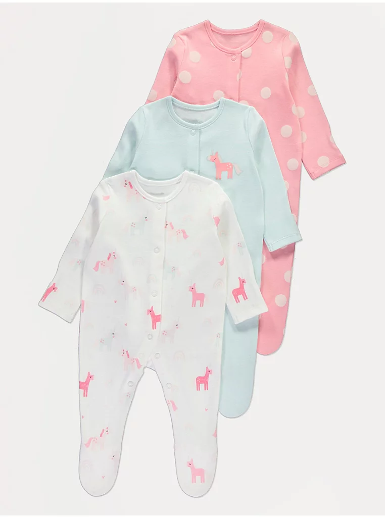 Pizhame për bebe me njëbrirësh dhe pika