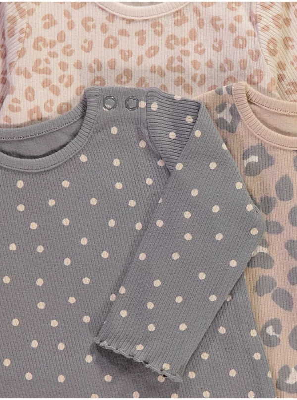 3 bluzë me mëngë të gjata, me print neutral kafshësh