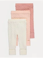 Geta rozë me thurje ‘cable knit’, paketë me 3 copë