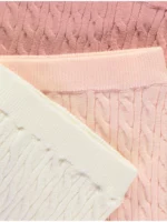 Geta rozë me thurje ‘cable knit’, paketë me 3 copë