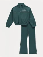 Komplet me sweatshirt dhe pantallona joggers “Palm Springs” të gjelbër