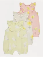 “Set me 3 romperë në ngjyra me supe të valëzuara”