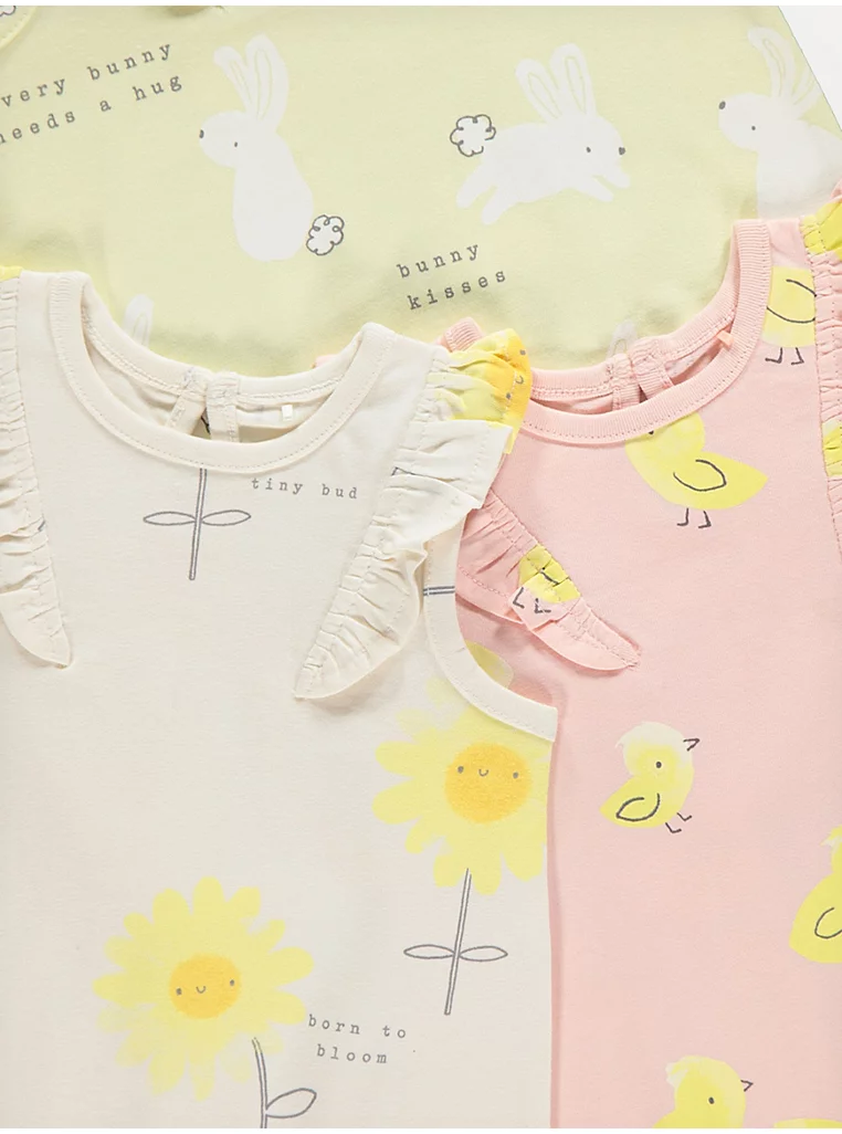 “Set me 3 romperë në ngjyra me supe të valëzuara”