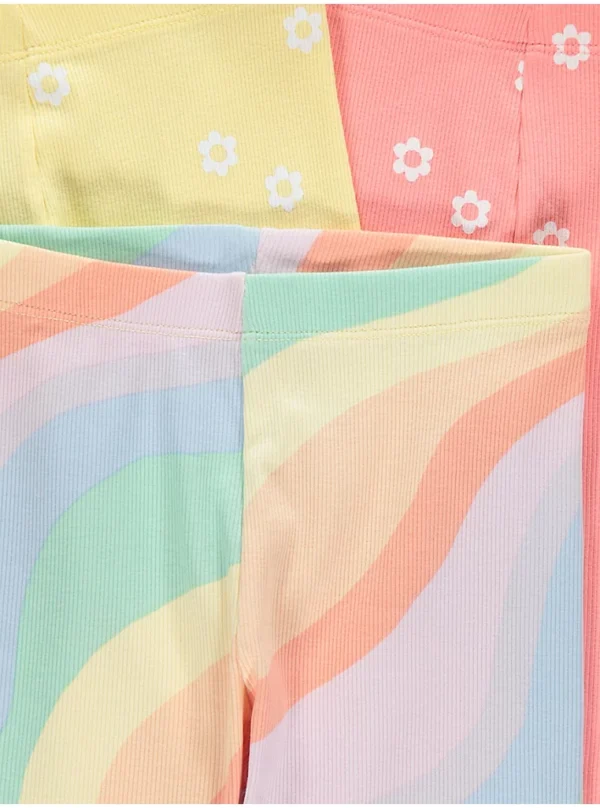 Leggings me relie (me vija) në ngjyrat e ylberit – pako 5 copë.