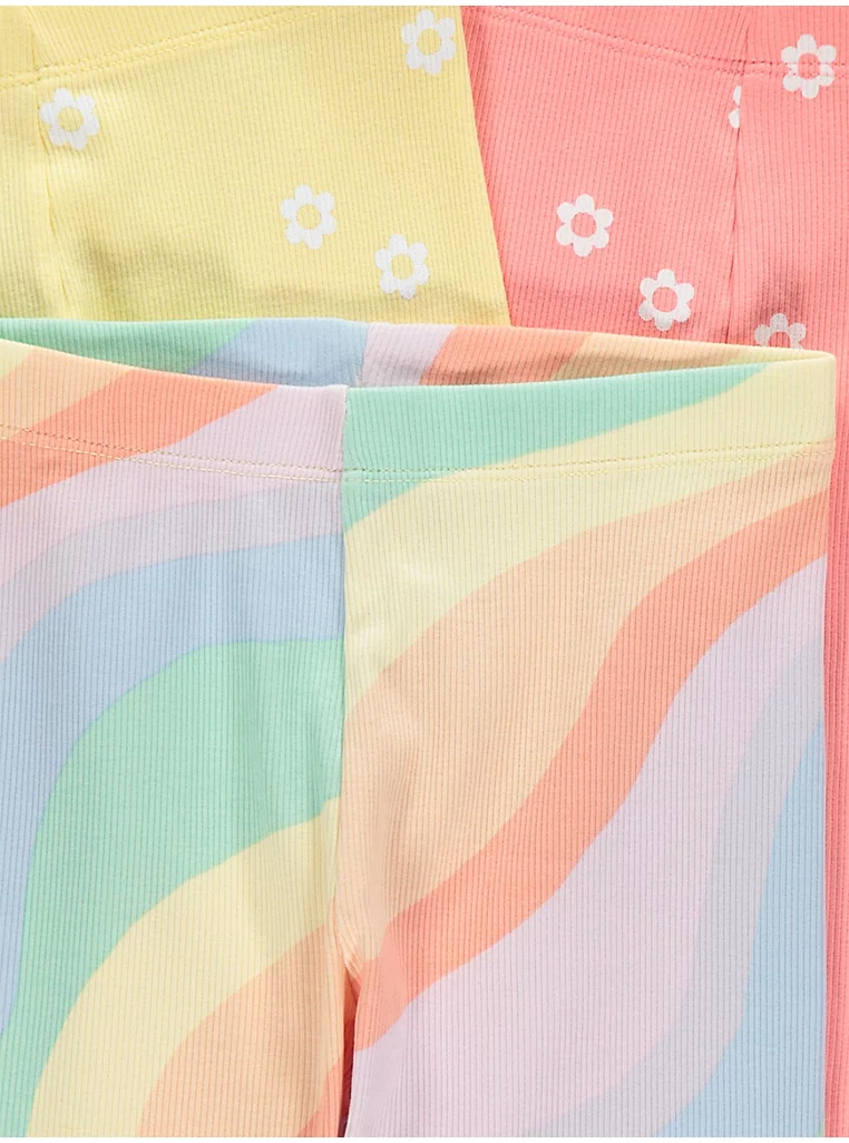 Leggings me relie (me vija) në ngjyrat e ylberit – pako 5 copë.