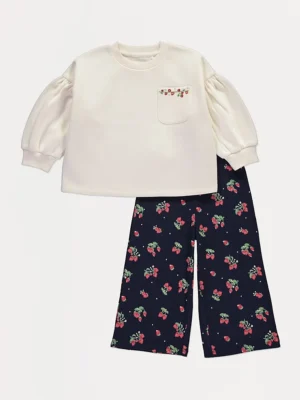 Set bluze dhe pantallonash me motiv luleshtrydhe