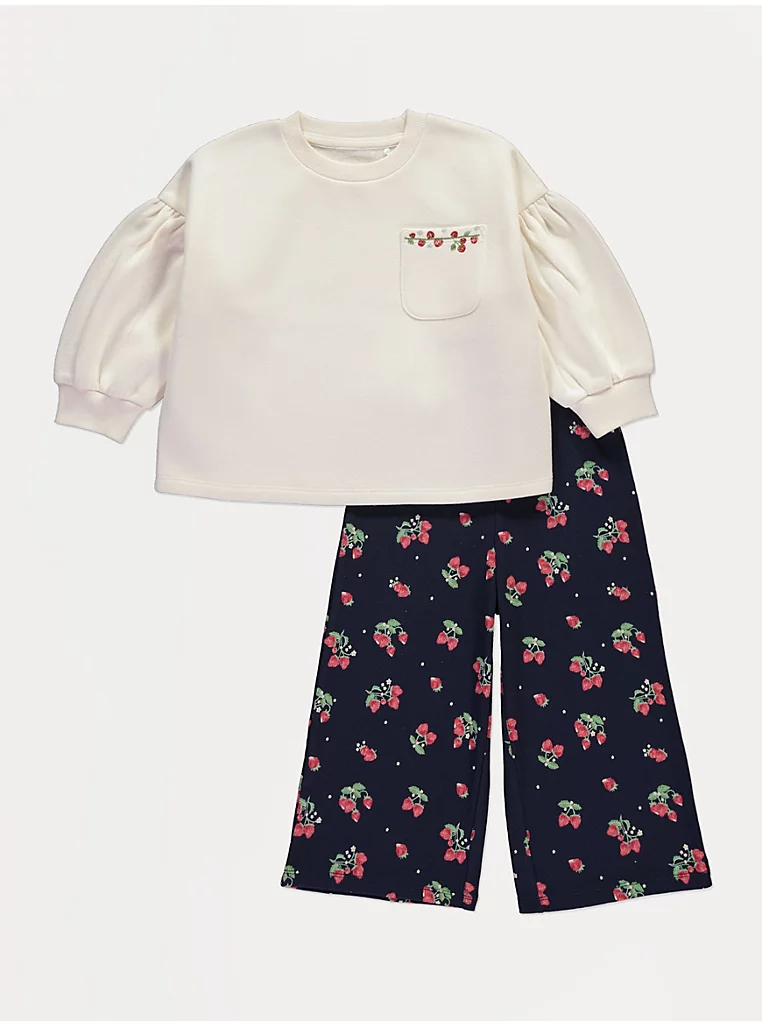 Set bluze dhe pantallonash me motiv luleshtrydhe