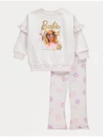 Barbie krem me bluzë me lule dhe leggins me fund të zgjeruar
