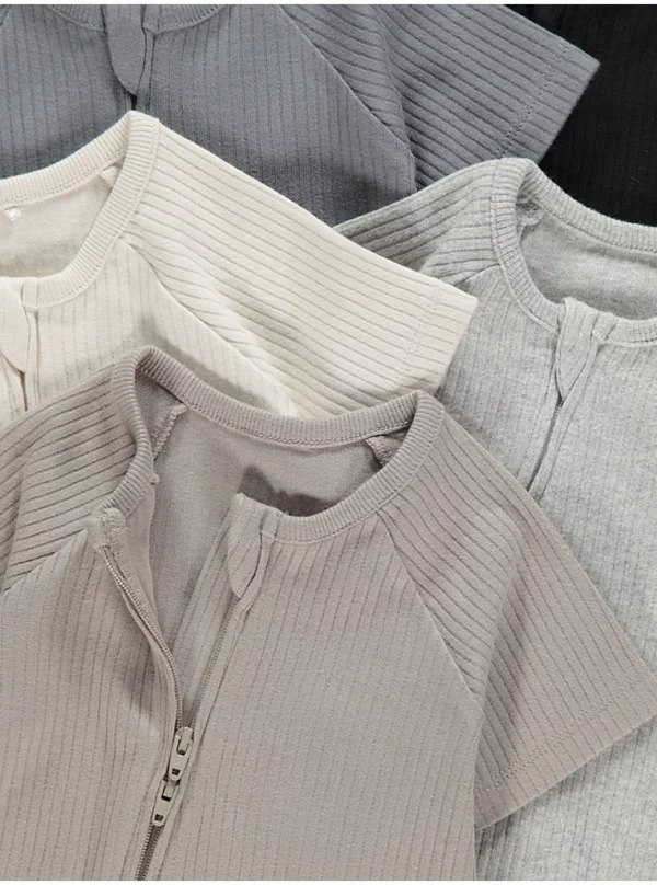 Set 5 copë romper-a neutral me rrip dhe zinxhir