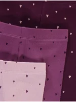 Legjinga me vija (ribbed) me zemra vjollcë – pako 3 copë