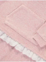 Veshje me hoodie të thurur rozë dhe pantallona Kick Flare