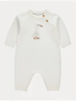 Kombinezon i bardhë i thurur me rosë të butë